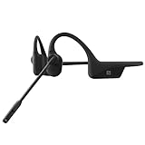 Aftershokz OpenComm (Rebranded as Shokz OpenComm) Wireless Stereo Bone Conduction Bluetooth Headset with Noise-Canceling Boom Microphone for Office Home Business Trucker Drivers Commercial Use, Black