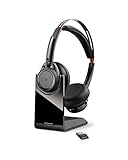 Poly Voyager Focus UC Wireless Headset for Computer w/Charge Stand (Plantronics) - Active Noise Canceling (ANC) - Connect PC/Mac/Mobile via Bluetooth - Works w/Microsoft Teams, Zoom -Amazon Exclusive