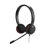 Jabra Evolve 20 UC Stereo Wired Headset/Music Headphones (U.S. Retail Packaging), Black