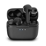 Brookstone AirPhones True Wireless Earbuds, Passive Noise Cancelling, TWS Bluetooth Headphones, Touch Controls, Wireless Charging Case, IPX5, Deep Bass, Built-in Mic, Includes Extra Ear-Cups