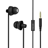 MAXROCK (TM Unique Total Soft Silicon Sleeping Headphones Earplugs Earbuds with Mic for Cellphones,Tablets and 3.5 mm Jack Plug (Black)