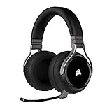 Corsair Virtuoso RGB Wireless Gaming Headset with 7.1 Surround Sound, Broadcast Microphone, Memory Foam Earcups, 20hr Battery - For PC, PS4