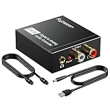 DAC 192KHz Digital to Analog Audio Converter, Aluminum Signal Converter Optical to RCA Converter with Optical Coaxial Cable, Toslink Optical to 3.5mm Adapter for PS4 HD DVD Home Cinema Systems