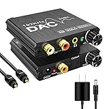 192KHz Digital to Analog Audio Converter with Bass and Volume Adjustment,Digital SPDIF/Optical/Toslink/Coaxial to Analog Stereo L/R RCA and 3.5mm Jack Converter for PS3 PS4 DVD AppleTV Home Cinema